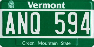 VT license plate ANQ594