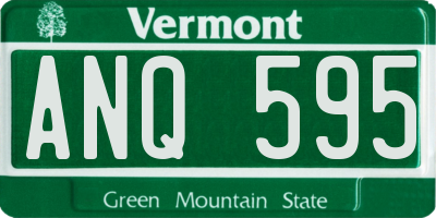 VT license plate ANQ595