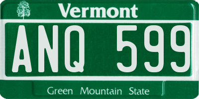 VT license plate ANQ599