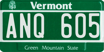 VT license plate ANQ605