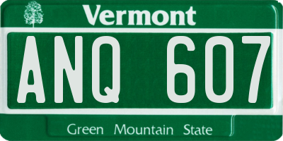 VT license plate ANQ607