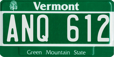 VT license plate ANQ612