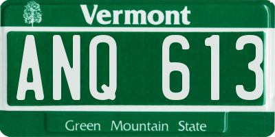 VT license plate ANQ613