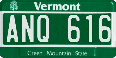 VT license plate ANQ616