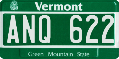 VT license plate ANQ622