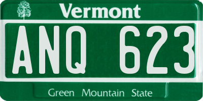 VT license plate ANQ623