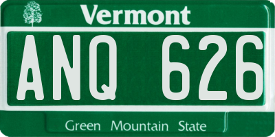 VT license plate ANQ626