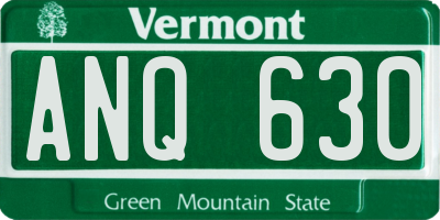 VT license plate ANQ630
