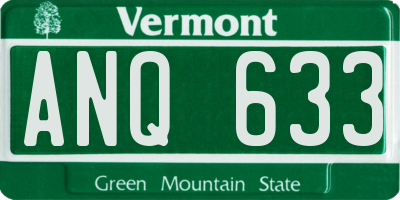 VT license plate ANQ633