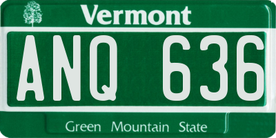 VT license plate ANQ636