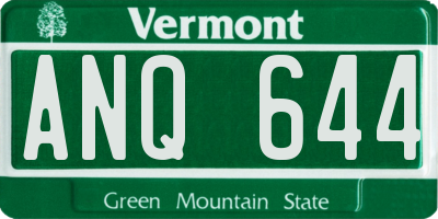 VT license plate ANQ644
