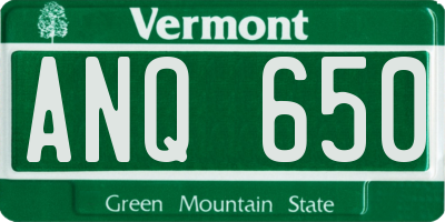 VT license plate ANQ650