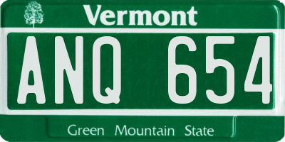 VT license plate ANQ654