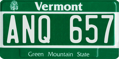 VT license plate ANQ657