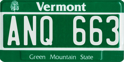 VT license plate ANQ663