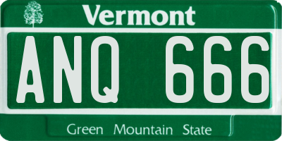 VT license plate ANQ666