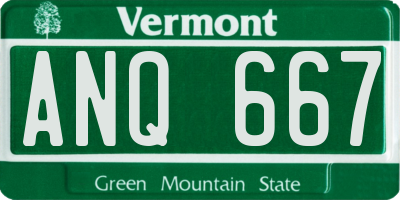 VT license plate ANQ667