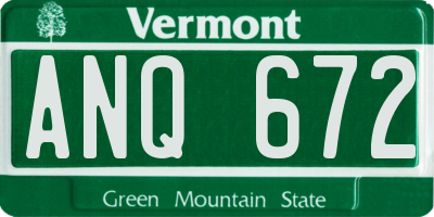 VT license plate ANQ672