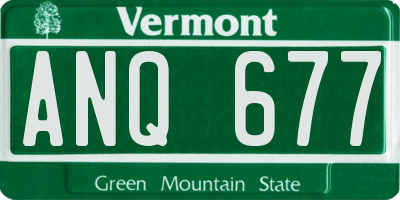 VT license plate ANQ677