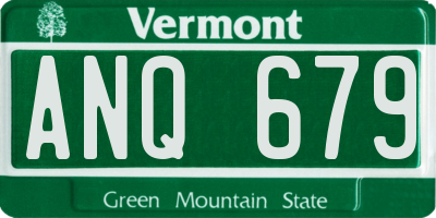 VT license plate ANQ679