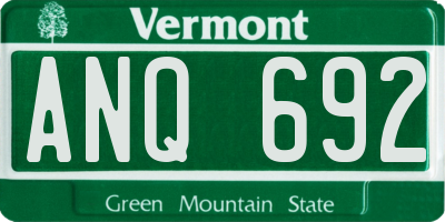 VT license plate ANQ692