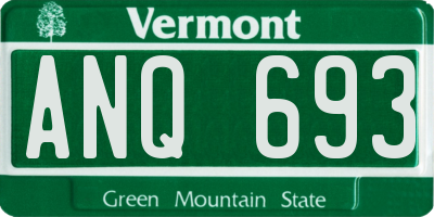 VT license plate ANQ693