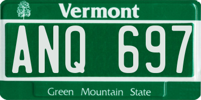 VT license plate ANQ697