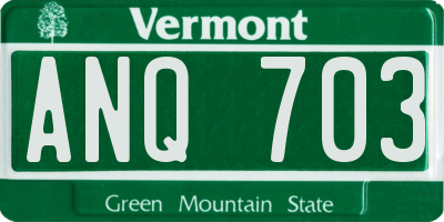 VT license plate ANQ703