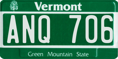 VT license plate ANQ706