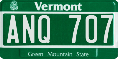 VT license plate ANQ707