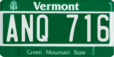 VT license plate ANQ716