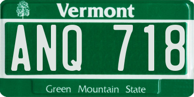 VT license plate ANQ718