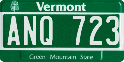 VT license plate ANQ723