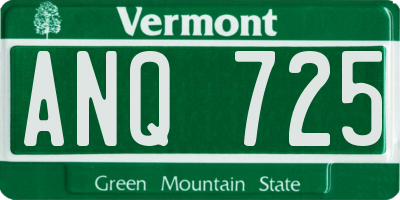 VT license plate ANQ725