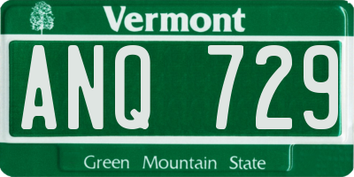 VT license plate ANQ729