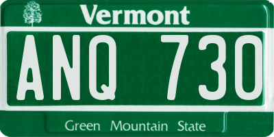 VT license plate ANQ730