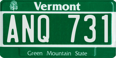 VT license plate ANQ731