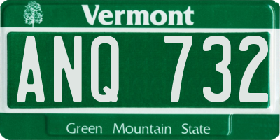 VT license plate ANQ732