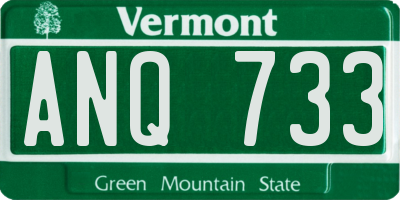 VT license plate ANQ733