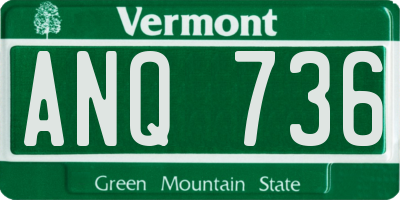 VT license plate ANQ736
