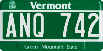 VT license plate ANQ742