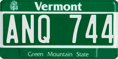 VT license plate ANQ744
