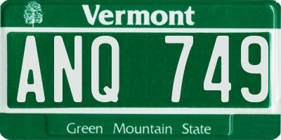 VT license plate ANQ749