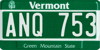 VT license plate ANQ753