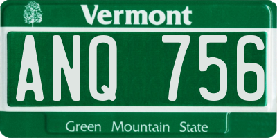 VT license plate ANQ756