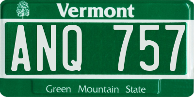 VT license plate ANQ757