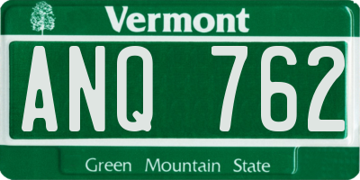 VT license plate ANQ762