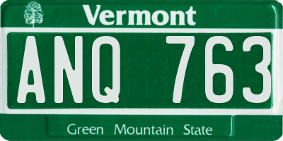 VT license plate ANQ763