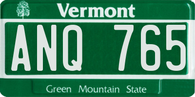 VT license plate ANQ765