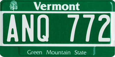 VT license plate ANQ772